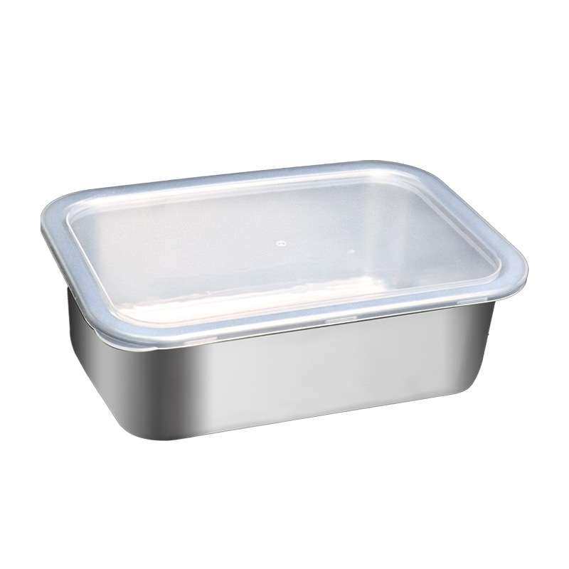 304不锈钢方盆带PP盖长方形平底托盘方盒商用份数盆快餐盆卤菜盆,淘宝优惠券,粉丝福利购,淘宝优惠卷