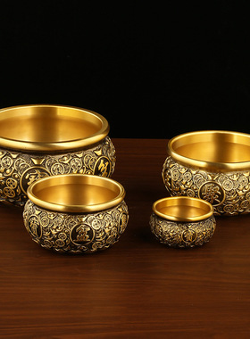 铜教授纯黄铜聚宝盆摆件金钱聚宝盆铜盆铜碗家居摆件店铺开业礼品