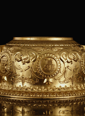 批发纯黄铜聚宝盆摆件实心铜盆铜碗客厅店铺办公室开业礼品工艺品