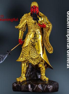 供奉招财关公摆件正气关公武财神爷神像开业镇宅绿袍横刀关公佛像