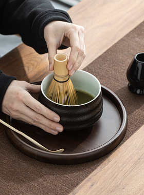 日式点茶器抹茶碗百本立刷打抹茶工具茶筅立宋代点茶具茶道配件
