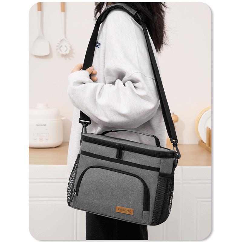 饭盒袋大容量斜跨保温袋上班带饭手提露营保冷防水冰包加厚便当袋 - 图3