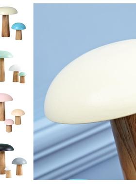 儿童房摆件蘑菇实木卡通可爱北欧家居好物售楼处样板房桌面装饰品