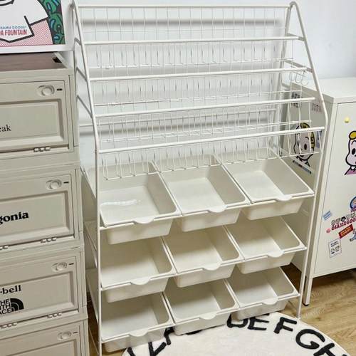 儿童书用架无品牌/家阅区读绘本架多层玩收具纳架置物架落地宝宝 - 图1