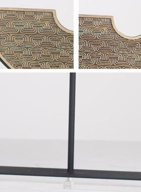 新中式MC-TY-23玄博古设架摆客厅茶室书房摆件中饰国风半关璧样板