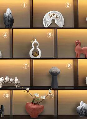 新中式摆家居书瑜实力摆装设样板房间软厅饰品书房客酒柜玄关博古