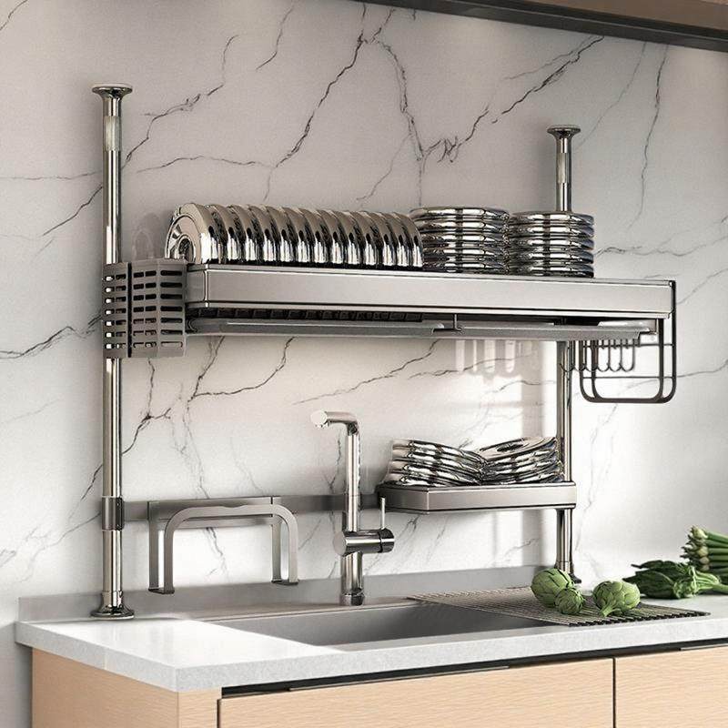 顶天碟立地?厨房置物架水槽沥水架不锈钢碗架多层收纳架架放10024,淘宝优惠券,粉丝福利购,淘宝优惠卷
