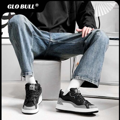 GLO BULL黑灰潮流板鞋男情侣2026春季新款休闲鞋子百搭厚底面包鞋 - 图3