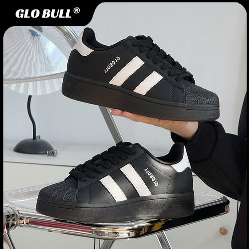 GLO BULL春季新款软底轻便板鞋黑色运动休闲鞋男款厚底增高潮鞋男 - 图0