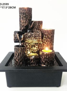 跨境桌面简约几何流水摆件家居饰品球办公室招财喷泉摆设开业礼品