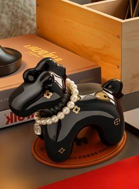 贝汉美马年摆件客厅酒柜玄关装饰轻奢高档创意工艺品过年新年礼物