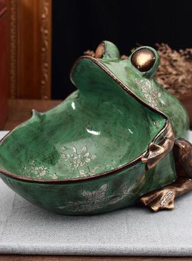 创意家居装饰品入户玄关收纳摆件进门口放钥匙的收纳盒大嘴鱼怀旧