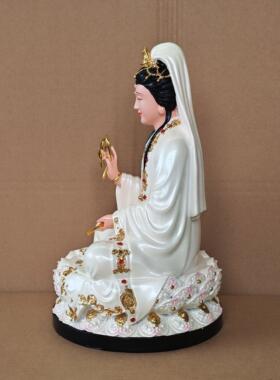 妙善观音菩萨佛像家用供奉南海观音坐莲观音佛像摆件观音佛像佛具