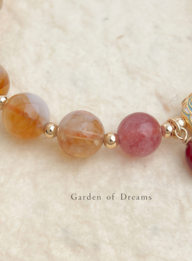 【金镶彩】新中式天然水晶手串珠铜镀18k真金复古中式国风女手饰