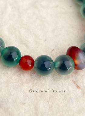 【青焰凝珠】国潮原创手作天然石糖心玛瑙手串手链高级男女手饰品