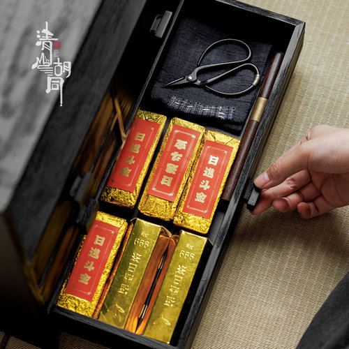 清山胡同新中式碳化胡桃木博古架小型茶具收纳柜展示架桌面置物架 - 图2
