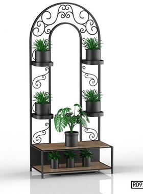 简约室内花架多层铁EKA艺落式绿萝客地厅大堂花展示架台阳盆栽架