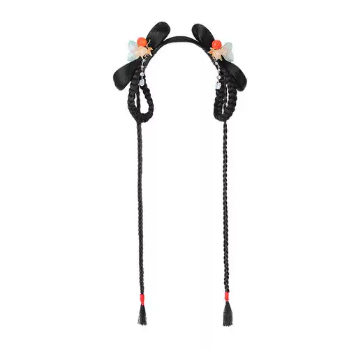 Древний костюм Hanfu Headrress Girls and Children's Wig Integrated Lazy Hair Back Древнее стиль в стиле лука ежедневно подушка для волос