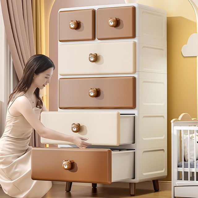 Storage cabinet drawer-style household living room miscellaneous children's clothing E toys sorting snack storage cabinet bedroom bedside