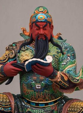 精描纯铜文武关公神像供奉看书关二爷忠义千秋武财神关羽坐像圣帝