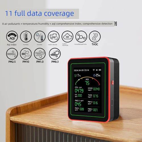 15合1家用甲醛检测仪Pm2.5 Pm10颗粒物监测Co二氧化碳检测仪Aqi - 图1
