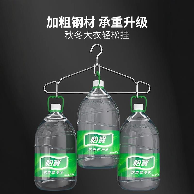 304不锈钢衣架家用阳台成年人防风加粗实心金属凉晾挂衣服衣架子 - 图3