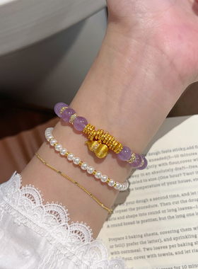 【风信子】天然薰衣草紫水晶手串招财转运送女友老婆水晶新款手链