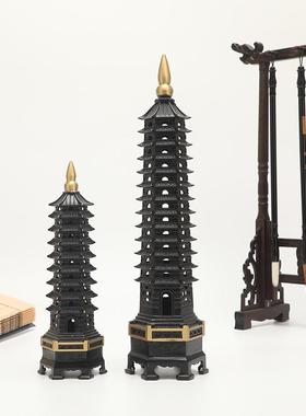 黄铜文昌塔摆件9九层十三层书桌办公室装饰品 景区旅游工艺品