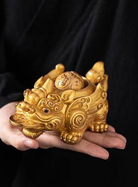 创意发光变色貔貅茶宠精品可养招财龙龟金蟾摆件茶台茶桌茶具配件