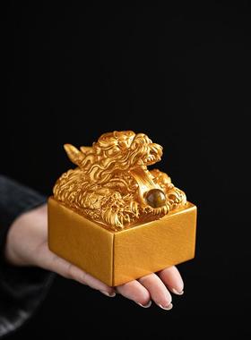 创意变色茶宠摆件精品可养招财龙印家居茶盘茶桌茶道茶玩装饰摆设