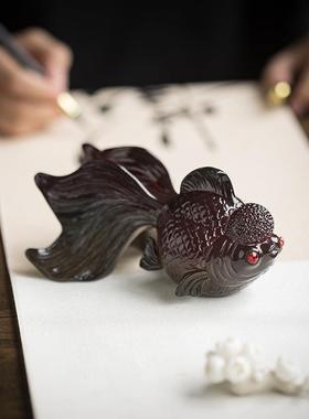 鸿运当头变色鲤鱼可养茶宠摆件创意家居摆设装饰品茶具茶桌几茶玩