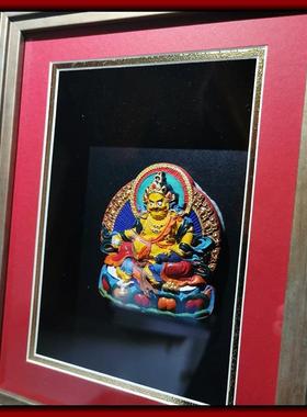 西藏彩绘擦擦佛像嘎乌盒吊坠本命佛摆件黄财神随身唐卡小佛像桌摆