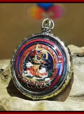 西藏彩绘擦擦佛像嘎乌盒吊坠本命佛财宝天王随身唐卡小佛像佛