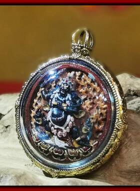 西藏彩绘擦擦佛像嘎乌盒吊坠本命佛不动明王随身唐卡小佛像佛