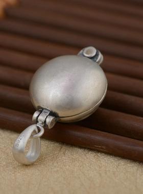 网红-925银复古时尚金色铜太阳花项饰吊坠女可放经文嘎乌盒