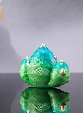 姜山永固生姜黄铜摆件生姜茶宠茶玩手把玩件金属铜装饰品