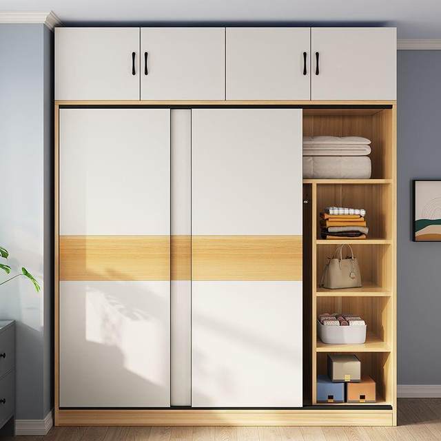 30176 household bedroom sliding door 30176 solid wood simple cabinet for out-of-room storage simple small rental
