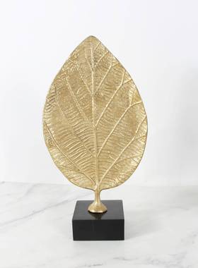 2603创意树叶子金属面摆件简客约家居软装工品电视柜桌厅隔断柜艺