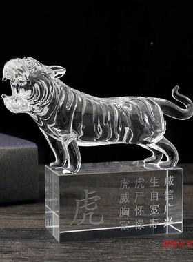 水晶12十生肖动物鼠牛猪虎兔龙蛇马猴羊鸡狗客厅工艺品风T-571803
