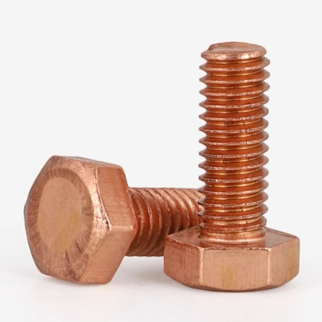 T2 copper outer hexagonal screw electrolytic copper bolt outer hexagonal red copper lengthening screw M3M4M5M6M8-M20