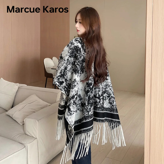 MarcueKaros ink style shawl women's imitation cashmere