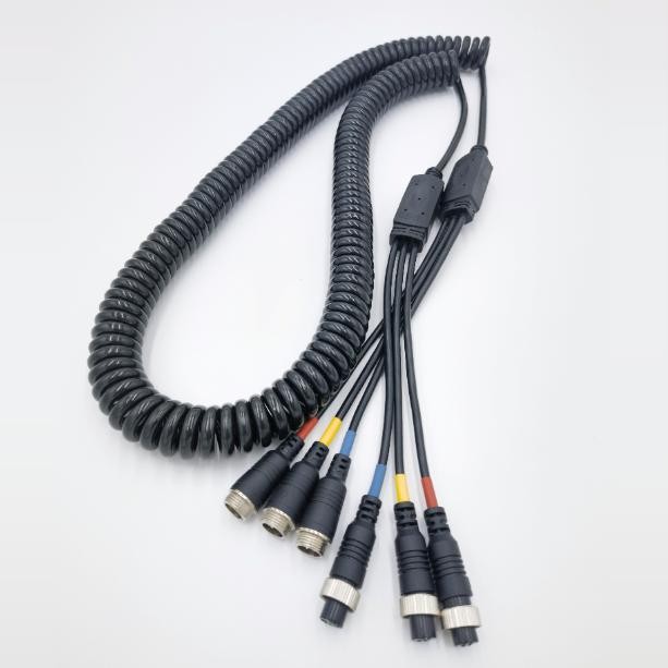 驰域编织防冻航空头线弹簧线四路倒车影像连接线大货车视频线四芯 - 图2