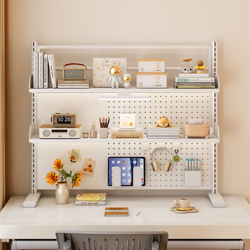 Desktop hole board storage rack full iron frame layer board adjustable height O no punching children's vertical storage