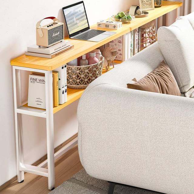 Sofa rear storage rack, bedside, bedside, bedside gap, cabinet storage cabinet, porch rack, long shelf, bookshelf, solid wood