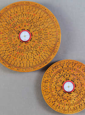 桃木罗盘实木质纯手工高精度专业随身携带三合综合办公室桌面摆件