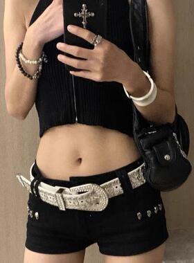 亚文化朋克镶钻千禧辣妹超重工腰带男女通用装饰搭配皮带牛仔裤带