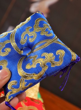 速发尼泊尔底工缝制鱼布垫子方块垫手工佛音钵垫子颂钵馨手座木锦