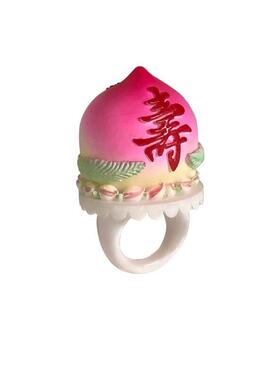 原创设计寿桃蛋糕戒指生日礼物传统国潮新中式情侣