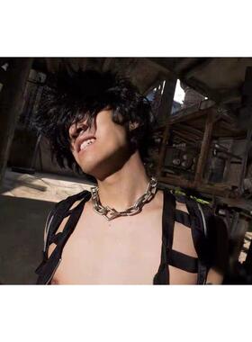 银色双环菱形项炼原创情侣百搭潮流choker