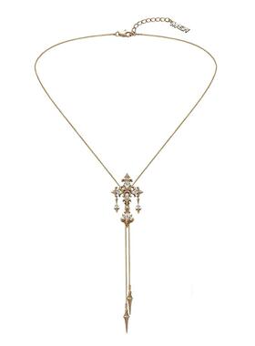 原创设计怀旧系列法式宫廷鸢尾花项链轻奢珍珠多层毛衣链